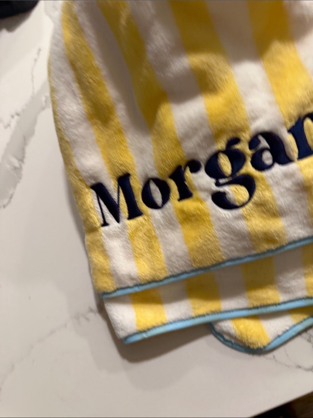 Yellow & White Stripe Small Towel